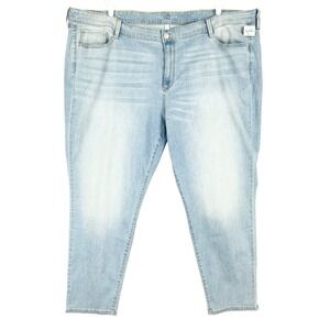 Boutique Women's Skinny Stretch Tapered Leg Blue Jeans Plus Size 30W High Rise